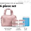 imageFit ampamp Fresh Neoprene Lunch Bag For Women Insulated Womens Lunch Bag For Work Tear ampamp Stain Resistant Large Lunch Box For Women With Containers and Ice Machine Washable Remi Bag Dark ChocolateMauve