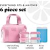 imageFit ampamp Fresh Neoprene Lunch Bag For Women Insulated Womens Lunch Bag For Work Tear ampamp Stain Resistant Large Lunch Box For Women With Containers and Ice Machine Washable Remi Bag Dark ChocolatePink