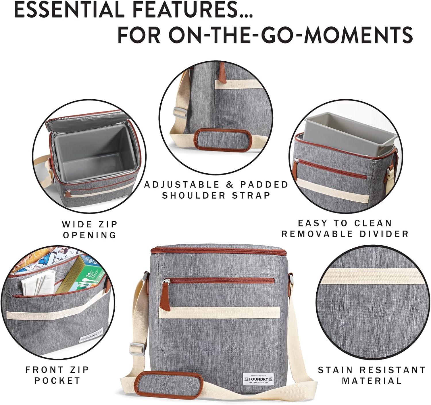 imageFit ampamp Fresh Foundry Soft Cooler Bag Insulated Leak Proof 12 Can Small Soft Sided Cooler Bag for Men and Women Portable Travel ampamp Beach Cooler Bag with Removable Hard Liner Stain ResistantSteel