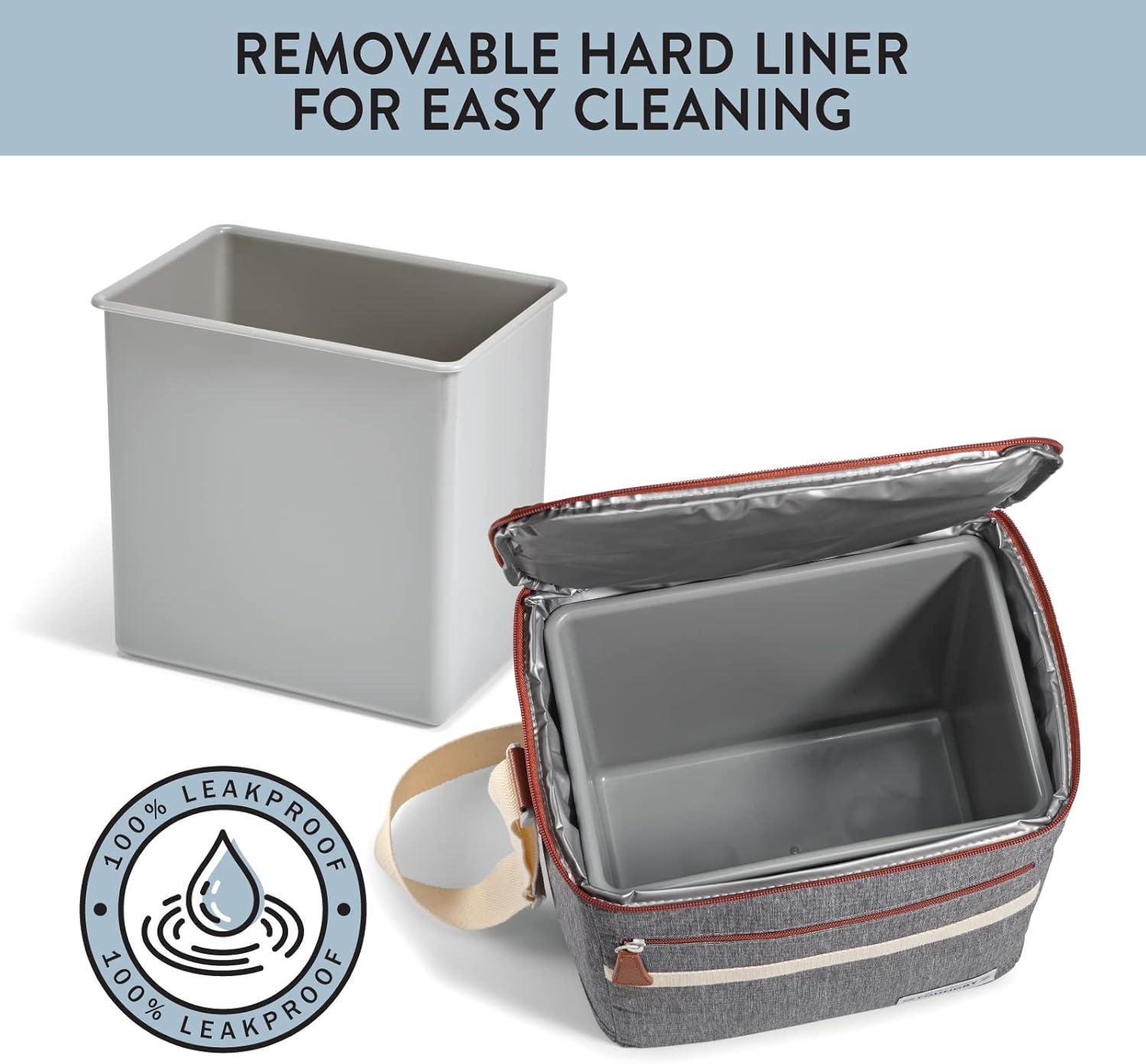 imageFit ampamp Fresh Foundry Soft Cooler Bag Insulated Leak Proof 12 Can Small Soft Sided Cooler Bag for Men and Women Portable Travel ampamp Beach Cooler Bag with Removable Hard Liner Stain ResistantSteel