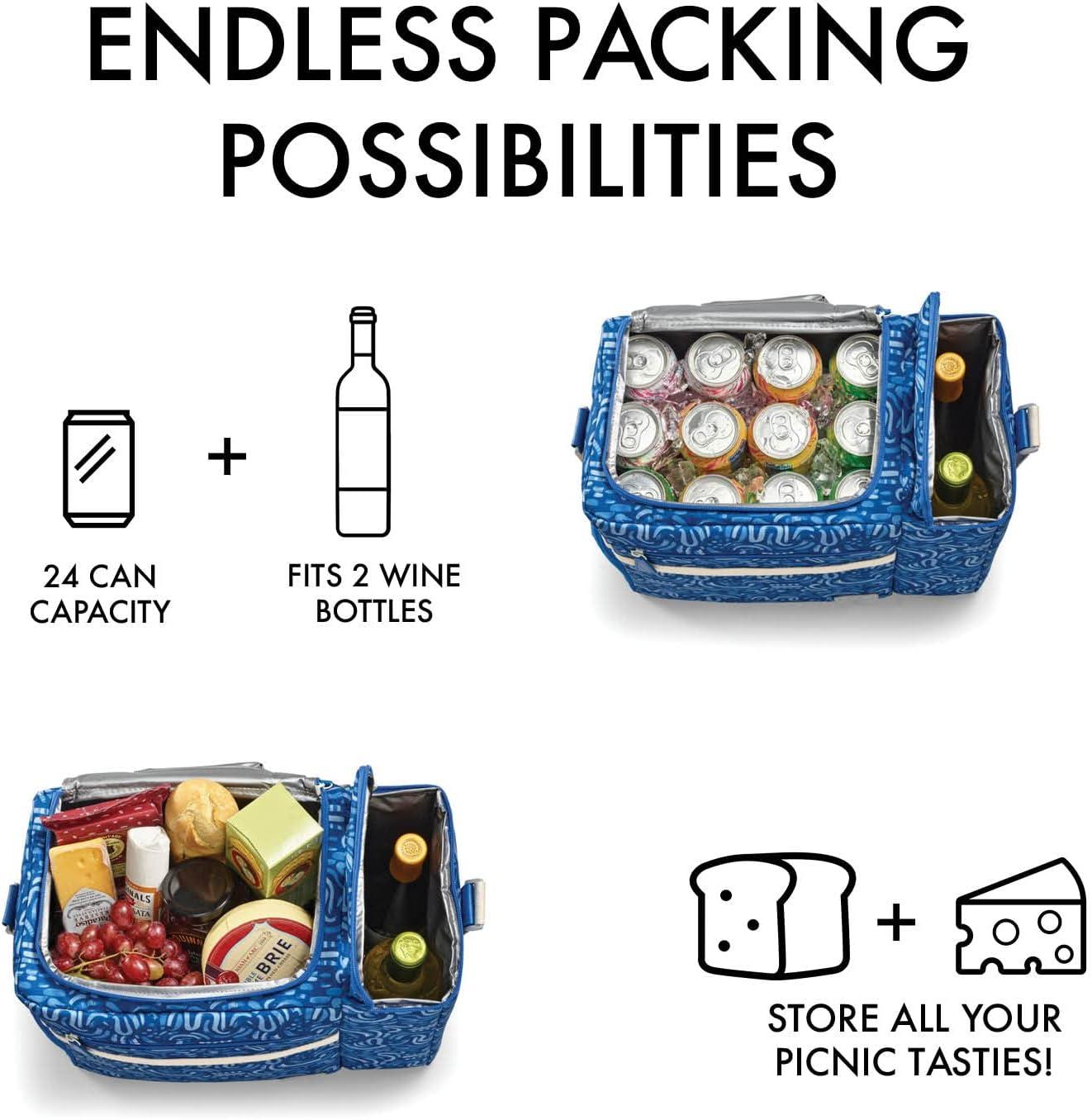 imageFit ampamp Fresh Soft Cooler Bag  Insulated Waterproof Wine Carrier and 24 Can Cooler for Men and Women Beach UseBlue