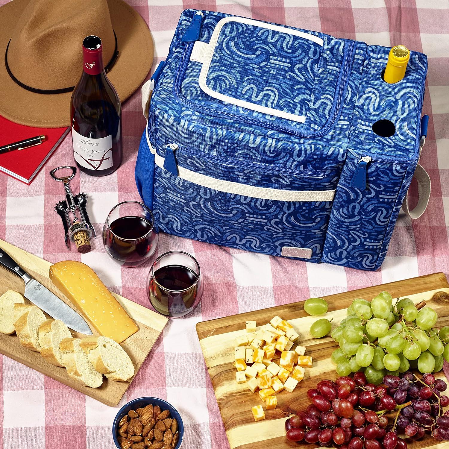 imageFit ampamp Fresh Soft Cooler Bag  Insulated Waterproof Wine Carrier and 24 Can Cooler for Men and Women Beach UseBlue