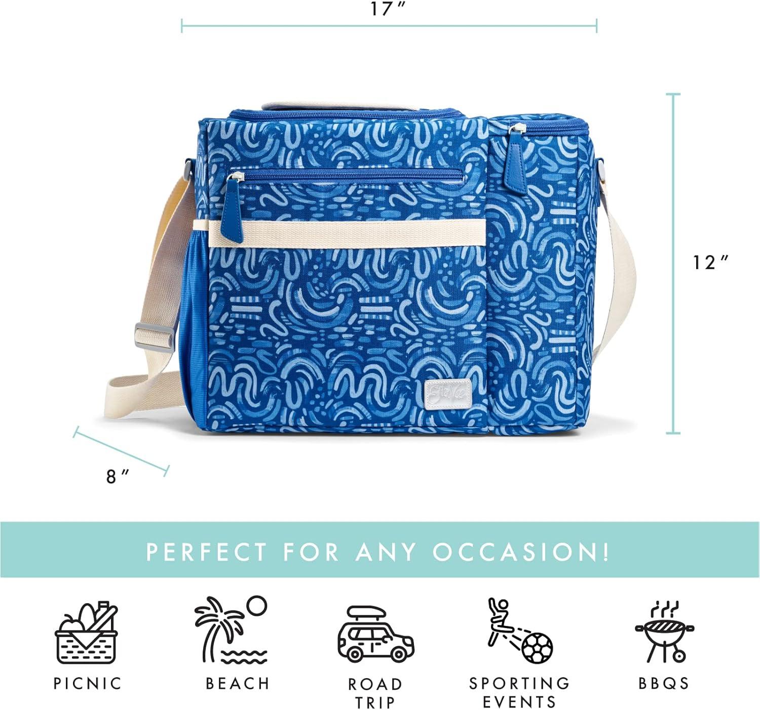 imageFit ampamp Fresh Soft Cooler Bag  Insulated Waterproof Wine Carrier and 24 Can Cooler for Men and Women Beach UseBlue