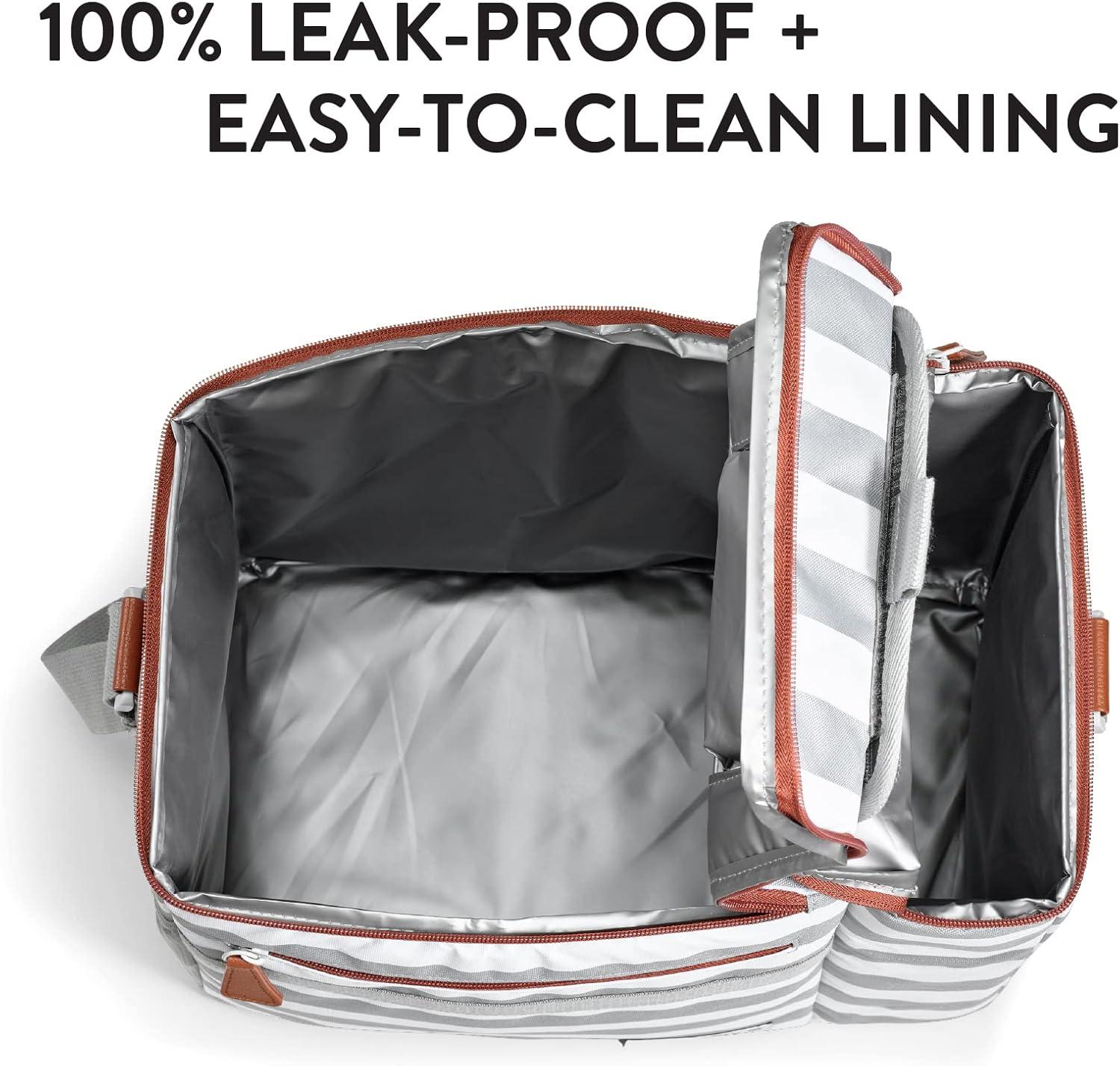 imageFit ampamp Fresh Soft Cooler Bag  Insulated Waterproof Wine Carrier and 24 Can Cooler for Men and Women Beach UseGrey Stripe