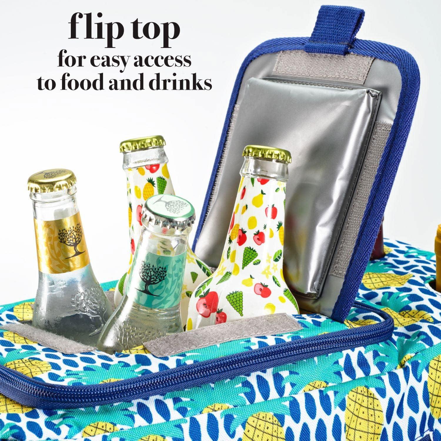 imageFit ampamp Fresh Soft Cooler Bag  Insulated Waterproof Wine Carrier and 24 Can Cooler for Men and Women Beach UsePineapple