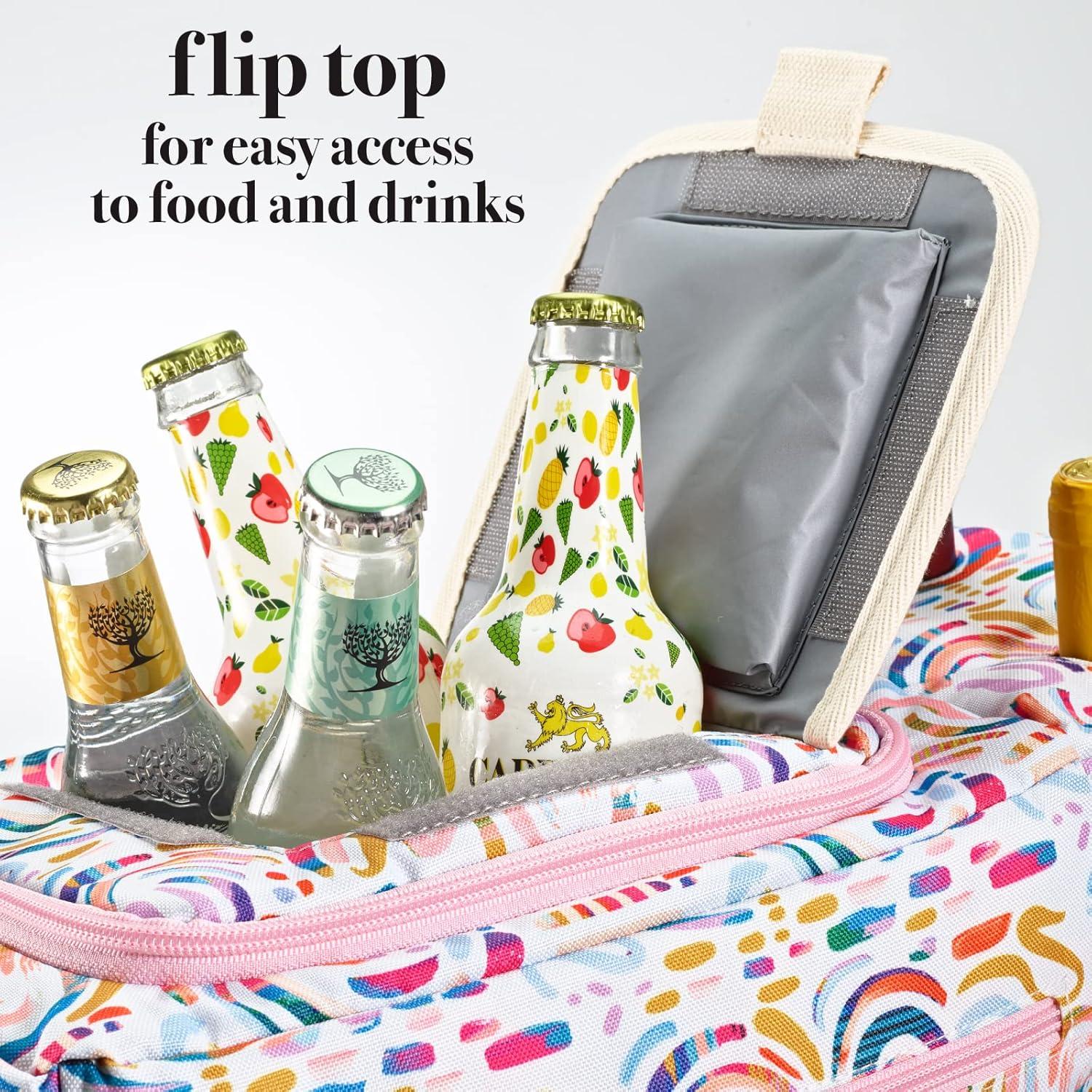 imageFit ampamp Fresh Soft Cooler Bag  Insulated Waterproof Wine Carrier and 24 Can Cooler for Men and Women Beach UseRainbow