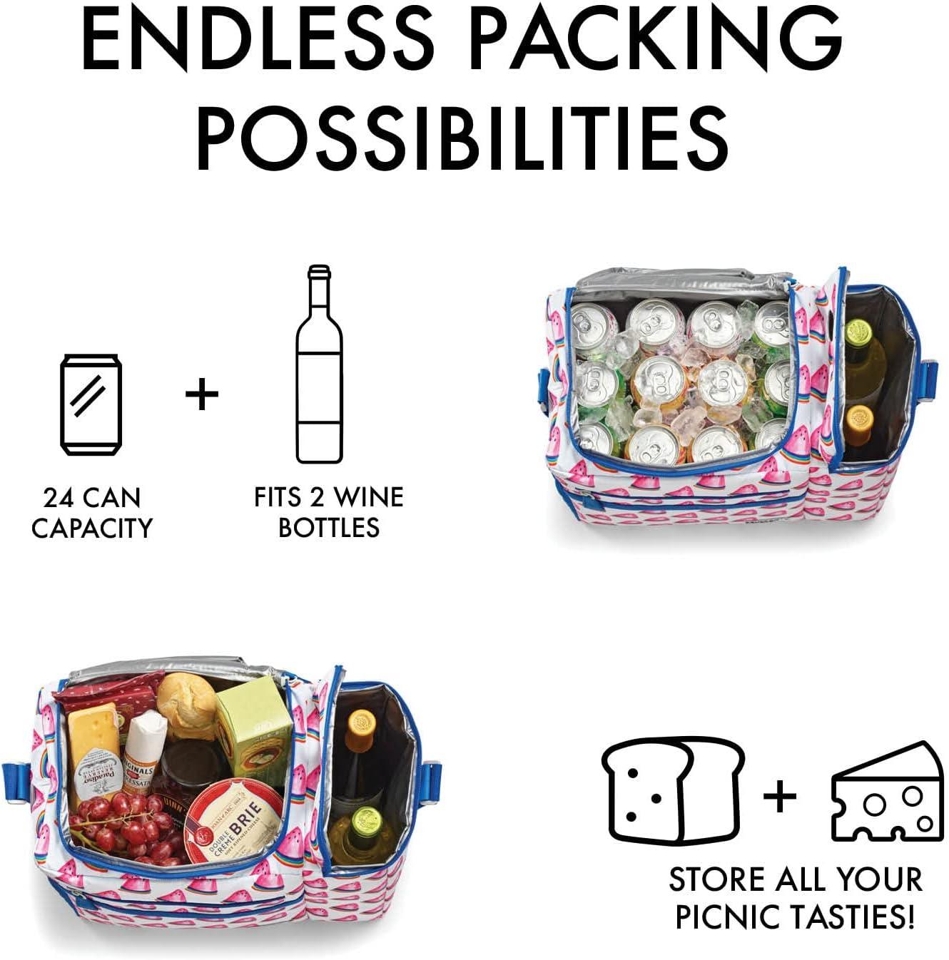 imageFit ampamp Fresh Soft Cooler Bag  Insulated Waterproof Wine Carrier and 24 Can Cooler for Men and Women Beach UseWatermelon