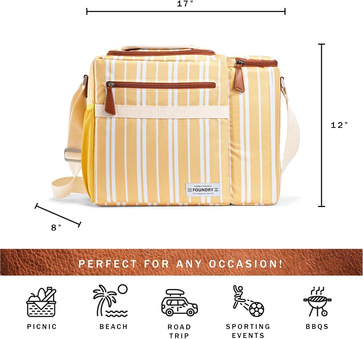 imageFit ampamp Fresh Soft Cooler Bag  Insulated Waterproof Wine Carrier and 24 Can Cooler for Men and Women Beach UseYellow