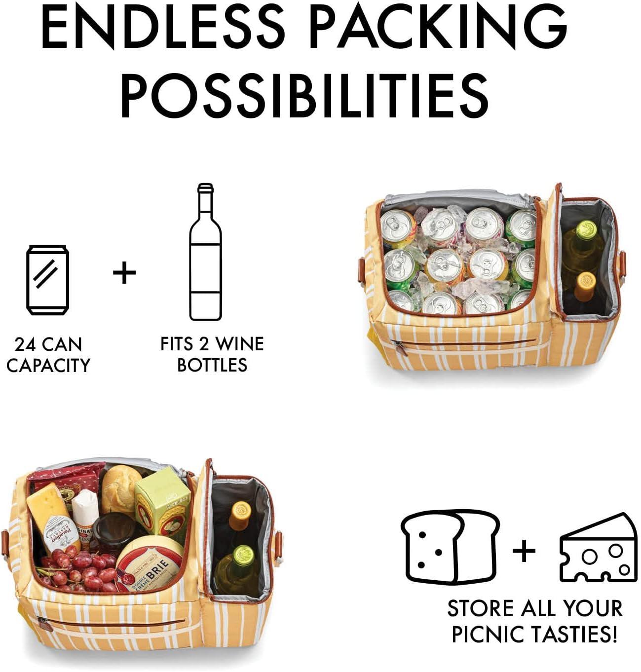 imageFit ampamp Fresh Soft Cooler Bag  Insulated Waterproof Wine Carrier and 24 Can Cooler for Men and Women Beach UseYellow