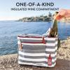 imageFit ampamp Fresh Soft Cooler Bag  Insulated Waterproof Wine Carrier and 24 Can Cooler for Men and Women Beach UseGrey Stripe