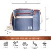 imageFit ampamp Fresh Soft Cooler Bag  Insulated Waterproof Wine Carrier and 24 Can Cooler for Men and Women Beach UseNavy  White Stripe