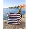 imageFit ampamp Fresh Soft Cooler Bag  Insulated Waterproof Wine Carrier and 24 Can Cooler for Men and Women Beach UseNavy Stripe