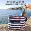 imageFit ampamp Fresh Soft Cooler Bag  Insulated Waterproof Wine Carrier and 24 Can Cooler for Men and Women Beach UseNavy Stripe