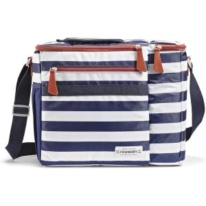 imageFit ampamp Fresh Soft Cooler Bag  Insulated Waterproof Wine Carrier and 24 Can Cooler for Men and Women Beach UseNavy Stripe