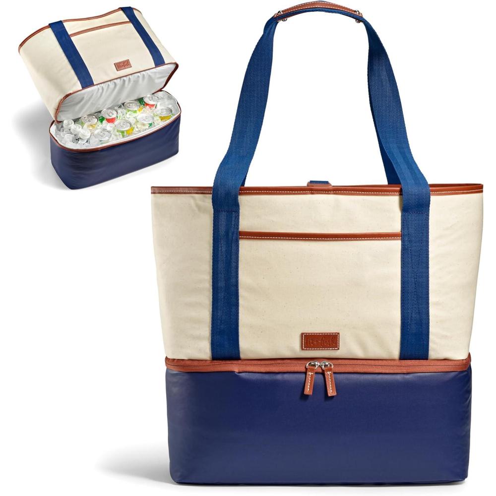 imageFit ampamp Fresh Beach ampamp Boat Cooler Collection  Insulated Leakproof WaterResistant Totes ampamp Lunch Bags for Summer Pool ampamp Travel16can  Navy