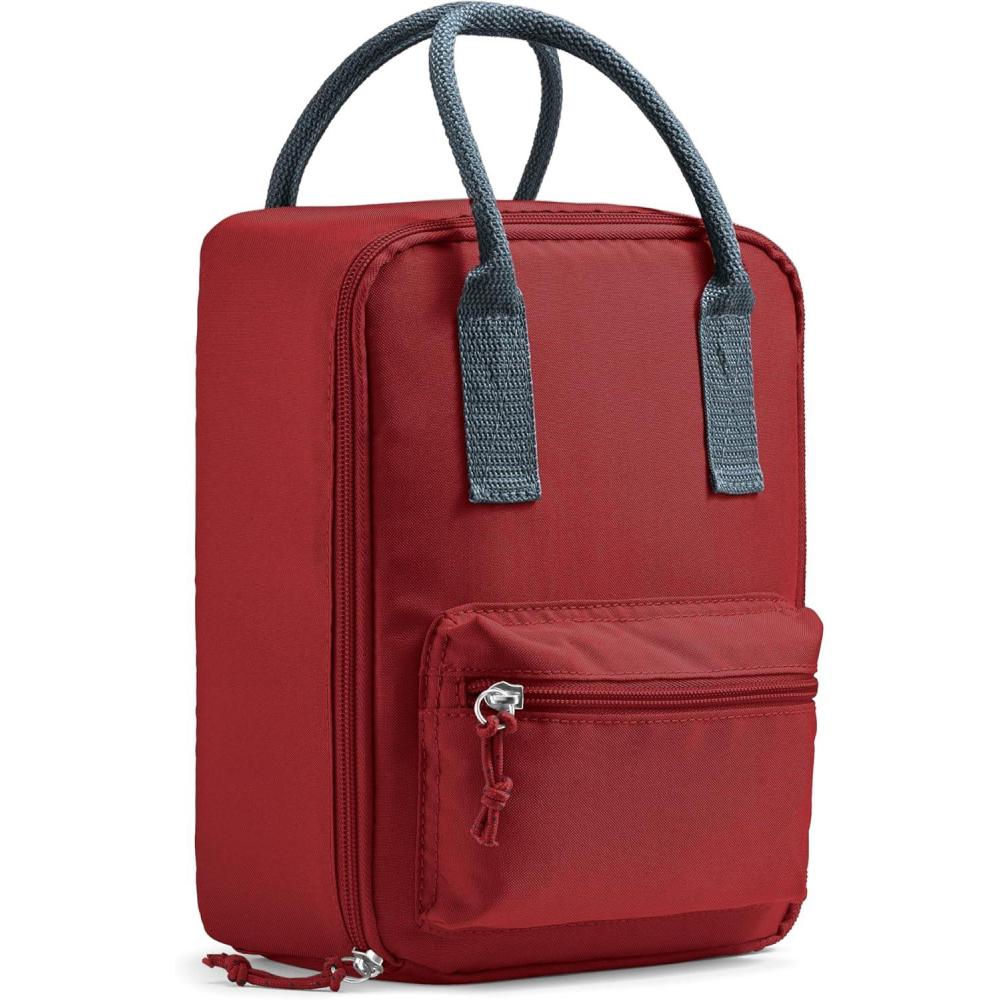 imageFit ampamp Fresh Connor Kids Lunch Tote Versatile Thermal Insulated Lunch Box for School and Camp Adult Lunch Bag with Front Zip Pocket RedCardinal Red