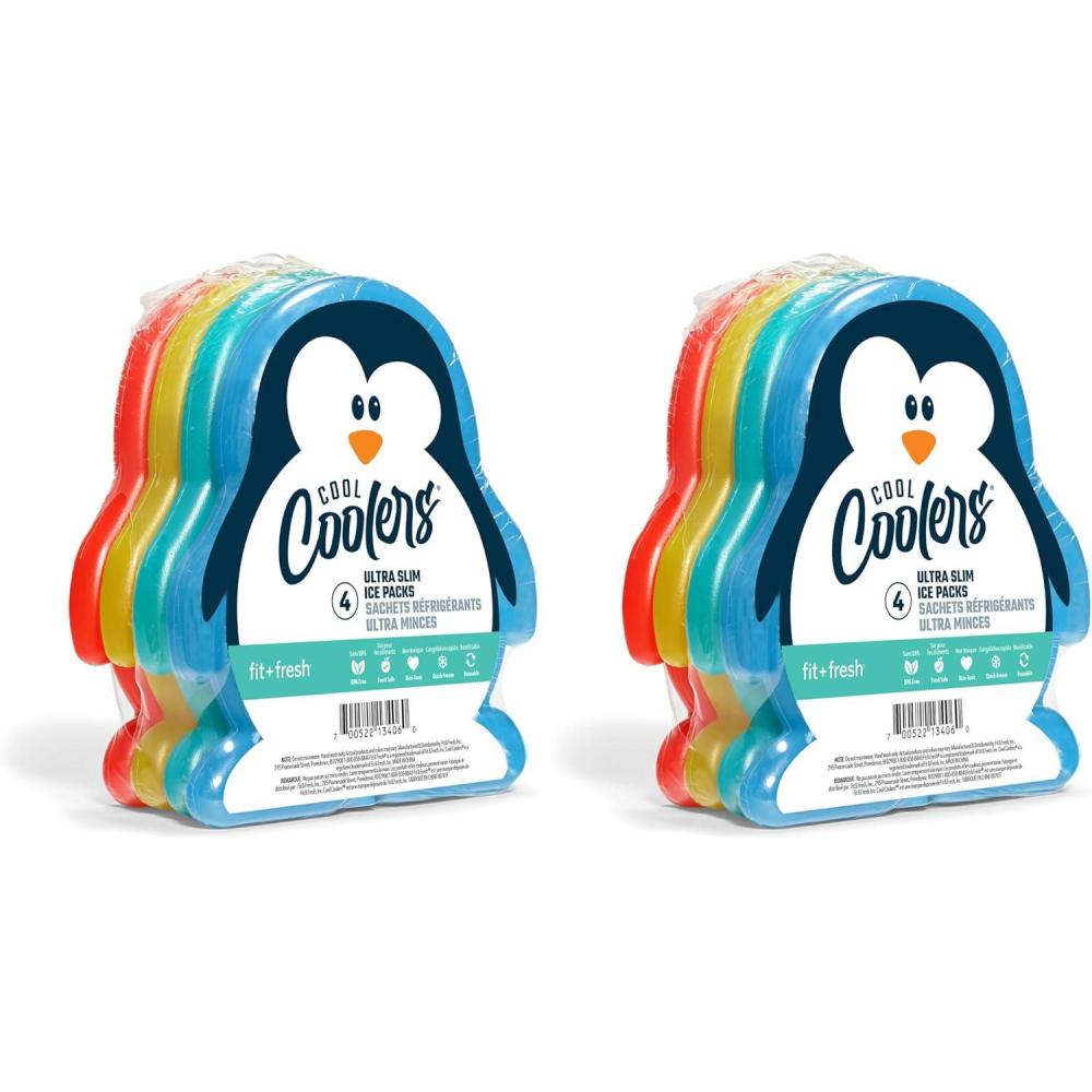 imageFit ampamp Fresh Cool Coolers Kids Lunch Box Ice Packs Slim Ice Packs for Lunch Bags Lunch Ice Packs ReusableMulticolored 8 Pack UnicornPenguin  8 PK