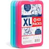 imageCool Coolers by Fit ampamp Fresh 4 Pack XL Slim Ice Packs Quick Freeze Space Saving Reusable Ice Packs for Lunch Boxes or Coolers PinkMulticolor 4 PK