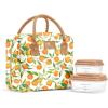 imageFit ampamp Fresh Bloomington Lunch Bag for Women  Insulated Large Lunch Box for Work with Containers LeakResistant StainResistant Zipper Closure Fruit PrintOrange Blossoms