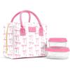 imageFit ampamp Fresh Bloomington Lunch Bag for Women  Insulated Large Lunch Box for Work with Containers LeakResistant StainResistant Zipper Closure Fruit PrintPink Bows