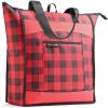 imageRachael Ray Chillout Soft Cooler Bag Large Reusable Insulated Grocery Bag with Zippered Top Travel Tote for Hot or Cold Food Grocery Tote BagRed Buffalo Check