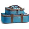 imageRachael Ray Lugger Duo Insulated Casserole Carrier for Hot or Cold Food Thermal Lasanga Lugger Tote for Potluck Parties Picnic and Cookouts Fits 9quot x 13quot Baking Dish Slate StripeBlue Plaid