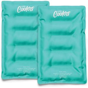 imageCool Coolers by Fit ampamp Fresh 2 Pack XL Soft Ice Packs for Cooler Flexible Stretch Nylon Lunch Box Ice Packs Large Reusable Freezer Packs Navy BlueTeal