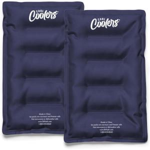 imageCool Coolers by Fit ampamp Fresh 2 Pack XL Soft Ice Packs for Cooler Flexible Stretch Nylon Lunch Box Ice Packs Large Reusable Freezer Packs Navy BlueMidnight Blue