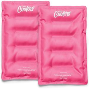 imageCool Coolers by Fit ampamp Fresh 2 Pack XL Soft Ice Packs for Cooler Flexible Stretch Nylon Lunch Box Ice Packs Large Reusable Freezer Packs Navy BlueHot Pink