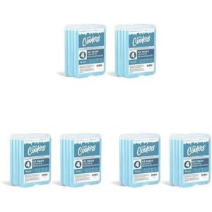 imageCool Coolers by Fit ampamp Fresh 4 Pack XL Slim Ice Packs Quick Freeze Space Saving Reusable Ice Packs for Lunch Boxes or Coolers PinkClear Blue 8 PK