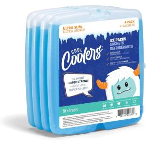 imageCool Coolers by Fit ampamp Fresh Kids Puzzle Shaped Lunch Box Ice Packs Back to School Essential Reusable Freeze Blocks for Insulated Bags and Cooler Multicolored 6PKBlue 4 PK