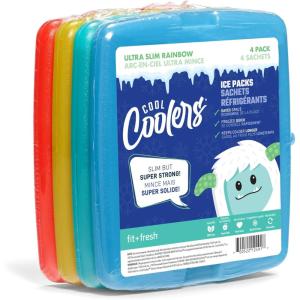 imageCool Coolers by Fit ampamp Fresh Kids Puzzle Shaped Lunch Box Ice Packs Back to School Essential Reusable Freeze Blocks for Insulated Bags and Cooler Multicolored 6PKMulti 4 PK
