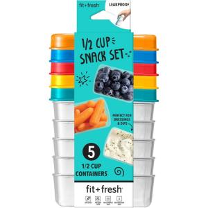 imageFit ampamp Fresh 12Cup Snack Set Condiment ampamp Salad Dressing Containers Reusable ampamp Leakproof Lunch Containers Perfect for Insulated Lunch Bag Lunch Box ampamp More 5PK Multicolor12 Cup