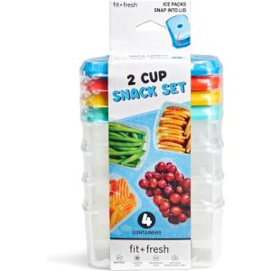 imageFit ampamp Fresh 12Cup Snack Set Condiment ampamp Salad Dressing Containers Reusable ampamp Leakproof Lunch Containers Perfect for Insulated Lunch Bag Lunch Box ampamp More 5PK Multicolor2 cup