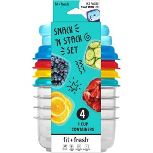 imageFit ampamp Fresh 12Cup Snack Set Condiment ampamp Salad Dressing Containers Reusable ampamp Leakproof Lunch Containers Perfect for Insulated Lunch Bag Lunch Box ampamp More 5PK Multicolor1 Cup