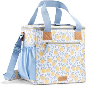 imageFit ampamp Fresh 24Can Soft Cooler Bag Insulated LeakResistant Portable Soft Cooler Large Cooler Soft Sided Cooler Bag Travel Cooler Pina ColadaLemon Vines