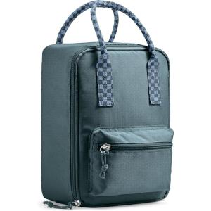 imageFit ampamp Fresh Connor Kids Lunch Tote Versatile Thermal Insulated Lunch Box for School and Camp Adult Lunch Bag with Front Zip Pocket RedBoulder Gray