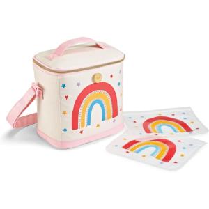 imageFit ampamp Fresh Dinosaur Insulated Lunch Box BPAFree Leakproof Water Resistant Large Capacity Thermal Insulation Reusable Snack Bags Durable PolyesterRainbow