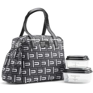 imageFit ampamp Fresh Lunch Bag For Women Insulated Womens Lunch Bag For Work Leakproof ampamp StainResistant Large Lunch Box For Women With Bottle Pocket Long Straps Zipper Closure Laketown Bag Fruit TumblerBlack Geo