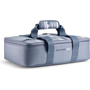 imageRachael Ray Lasagna Lugger Thermal Insulated Casserole Carrier for Hot or Cold Food Lugger Tote for Potluck Parties Picnic and Cookouts Fits 9quot x 13quot Baking DishSlate Stripe