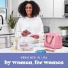 imageFit ampamp Fresh Bloomington Lunch Bag for Women  Insulated Large Lunch Box for Work with Containers LeakResistant StainResistant Zipper Closure All Smiles Bubble GumDusty Rose