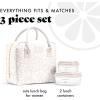 imageFit ampamp Fresh Bloomington Lunch Bag for Women  Insulated Large Lunch Box for Work with Containers LeakResistant StainResistant Zipper Closure All Smiles Bubble GumFeline Fine Ivory