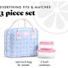 imageFit ampamp Fresh Bloomington Lunch Bag for Women  Insulated Large Lunch Box for Work with Containers LeakResistant StainResistant Zipper Closure All Smiles Bubble GumBubble Gum