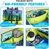 imageFit ampamp Fresh Junior Duffel Bag For Kids Premium NeopreneLike Material Small Duffle Dance ampamp Sports Bag WeekenderBlue Green