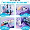 imageFit ampamp Fresh Junior Duffel Bag For Kids Premium NeopreneLike Material Small Duffle Dance ampamp Sports Bag WeekenderPink Purple