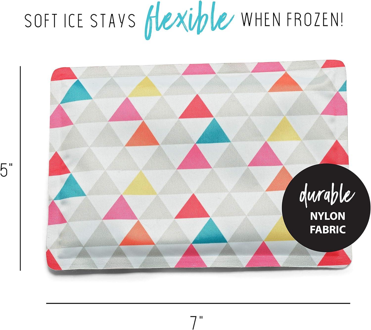 imageFit ampamp Fresh Cool Coolers 2 Pack Soft Ice for Lunch Bags Flexible Stretch Nylon Durable Reusable Lunch Box Ice Packs Soft Ice Reusable Freezer Packs Lunch Ice Easy to Clean Taupe CheckerboardMulticolor