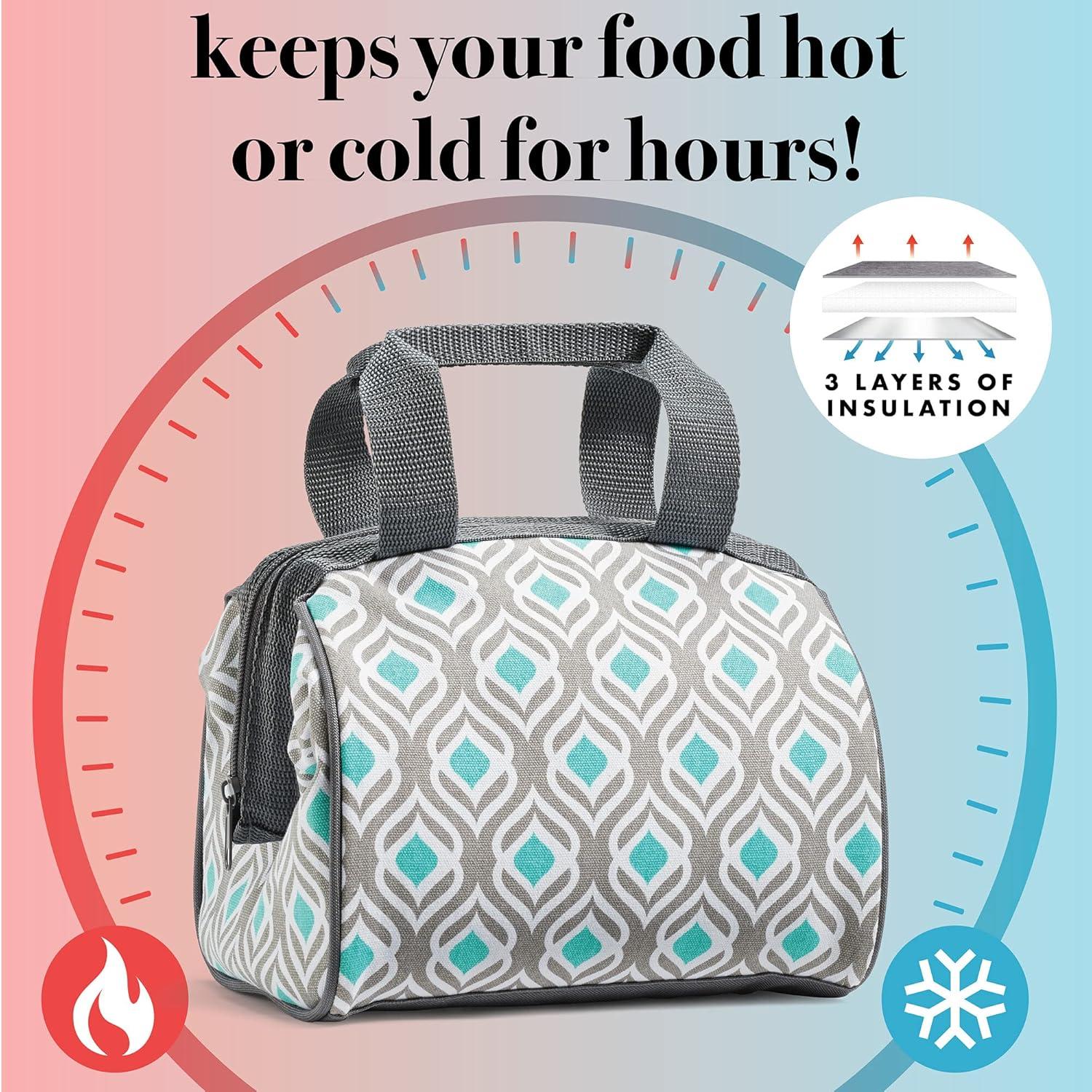 imageFit ampamp Fresh Charlotte Adult Insulated Lunch Bag with Carry Handles Graphic CheetahGray