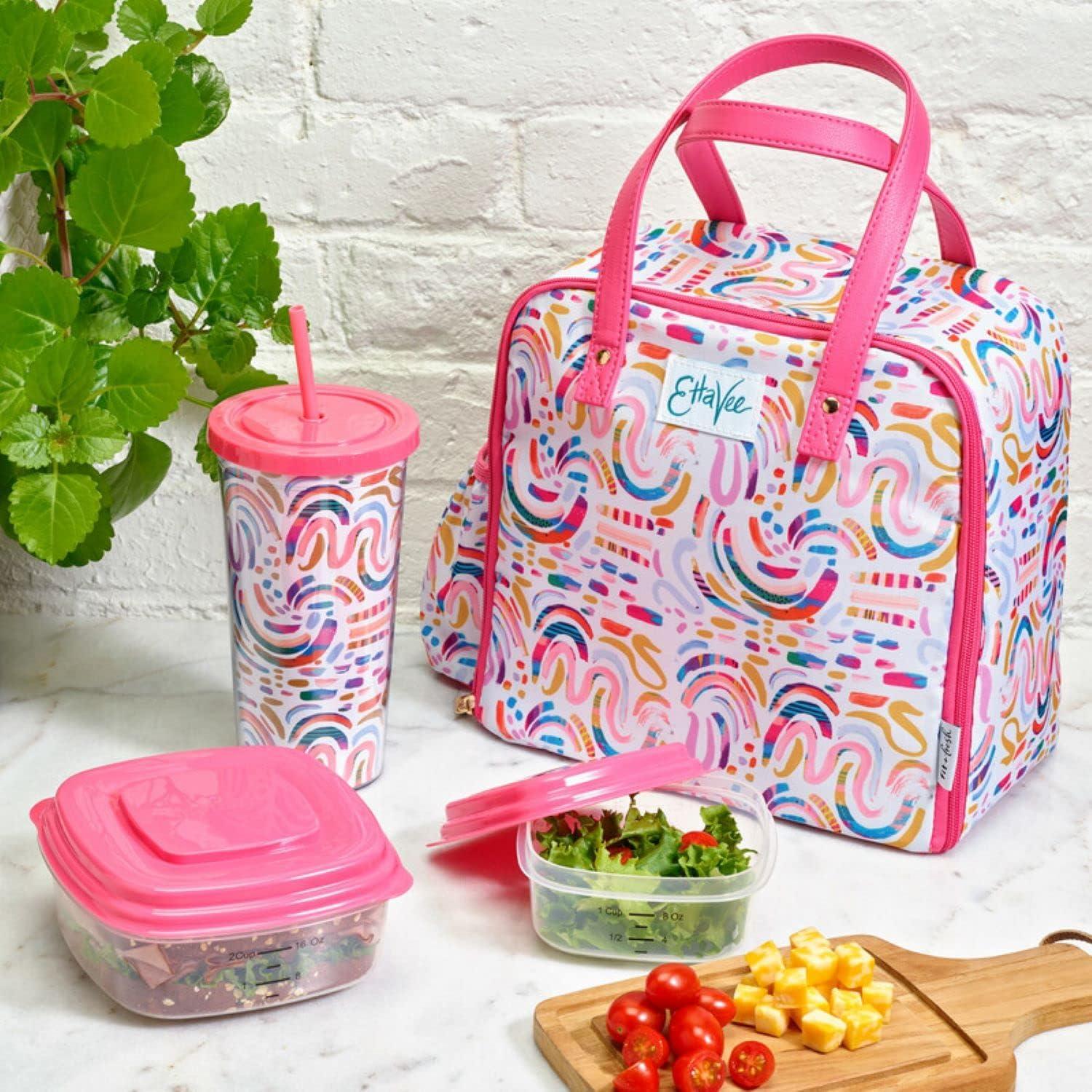 imageFit ampamp Fresh Lunch Bag For Women Insulated Womens Lunch Bag For Work Leakproof ampamp StainResistant Large Lunch Box For Women With Containers Tumbler and Ice Pack Zipper Closure Wichita Bag X SpotRainbow