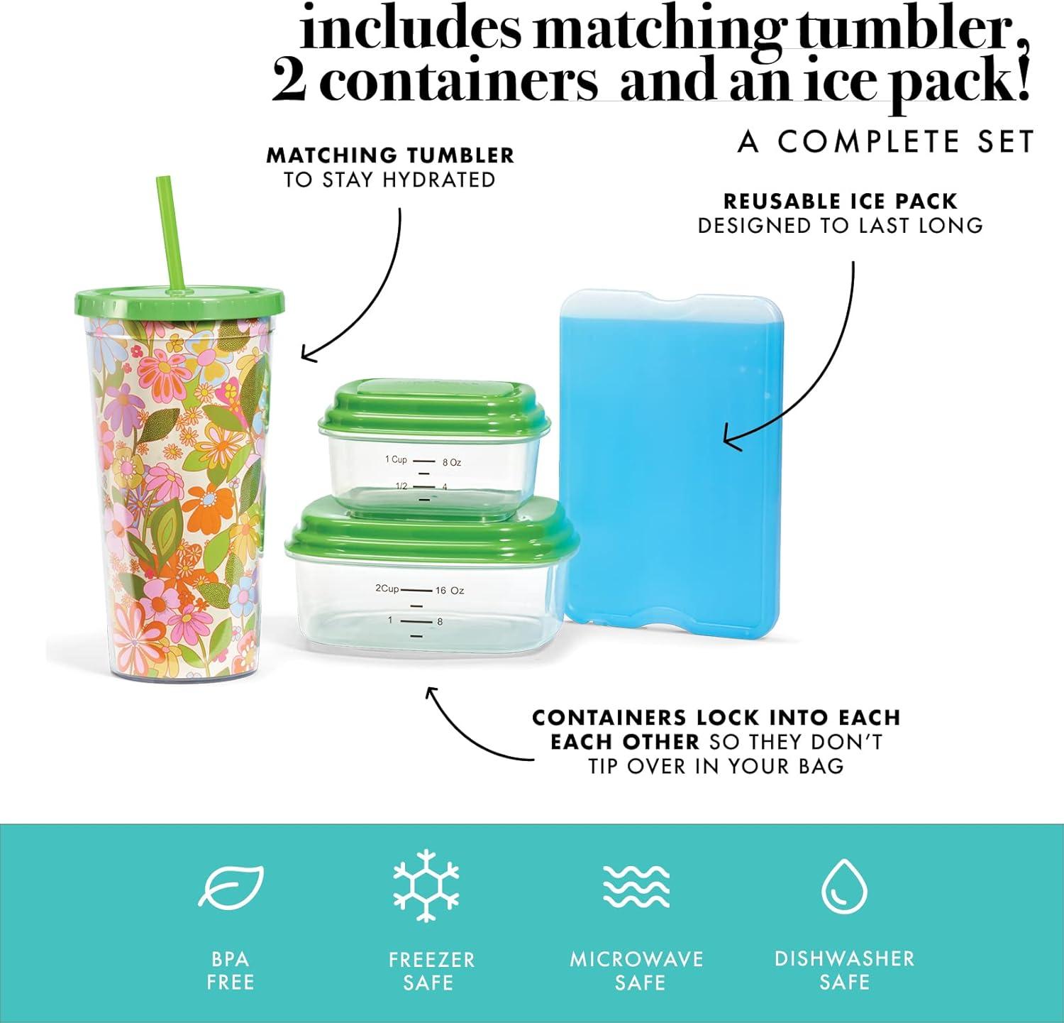 imageFit ampamp Fresh Lunch Bag For Women Insulated Womens Lunch Bag For Work Leakproof ampamp StainResistant Large Lunch Box For Women With Containers Tumbler and Ice Pack Zipper Closure Wichita Bag X SpotGroovy Floral