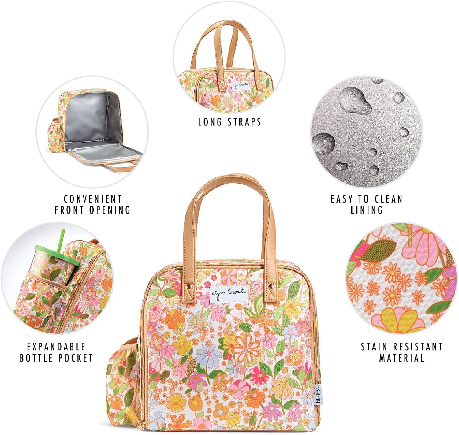imageFit ampamp Fresh Lunch Bag For Women Insulated Womens Lunch Bag For Work Leakproof ampamp StainResistant Large Lunch Box For Women With Containers Tumbler and Ice Pack Zipper Closure Wichita Bag X SpotGroovy Floral